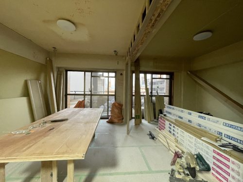 リビングと続き間の広さがわかります。(キッチン)