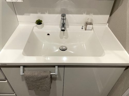 使いやすい大き目のボウルに汚れが溜まりにくいカウンター