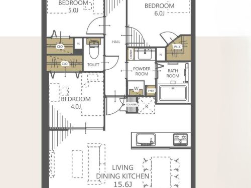 収納豊富な人にやさしいバリアフリー空間(間取)