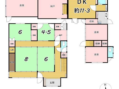 １階間取図　母屋・別棟(間取)