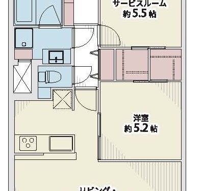 リノベーション済みの2LDK(間取)