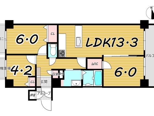 リノベーションされる3LDK(間取)